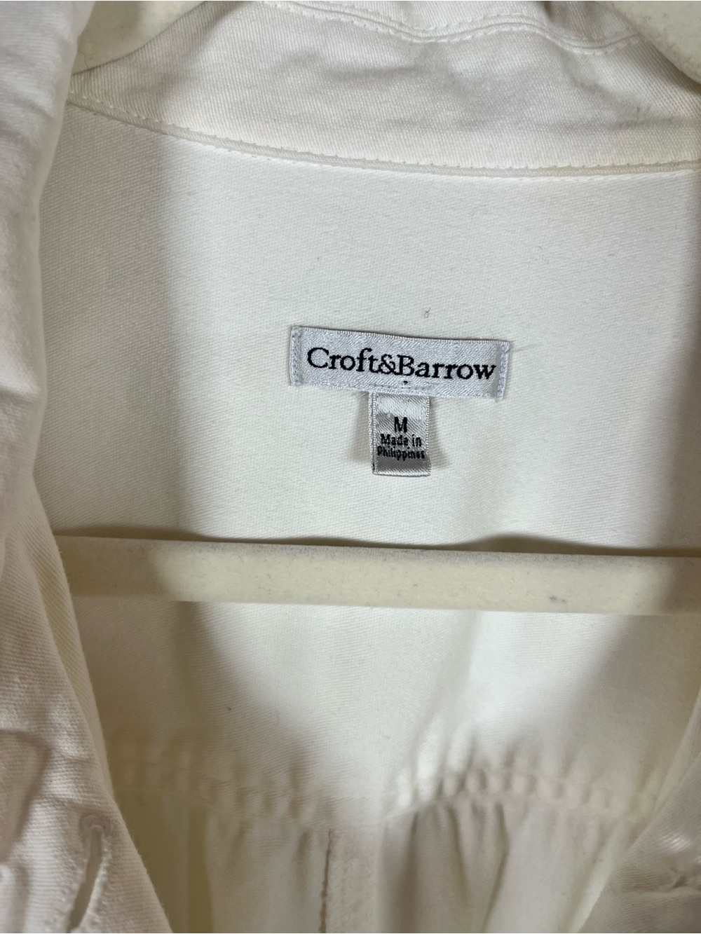 Croft & Barrow Off-White Stretch Cotton Button Up Jacket - Medium - Picture 2 of 16